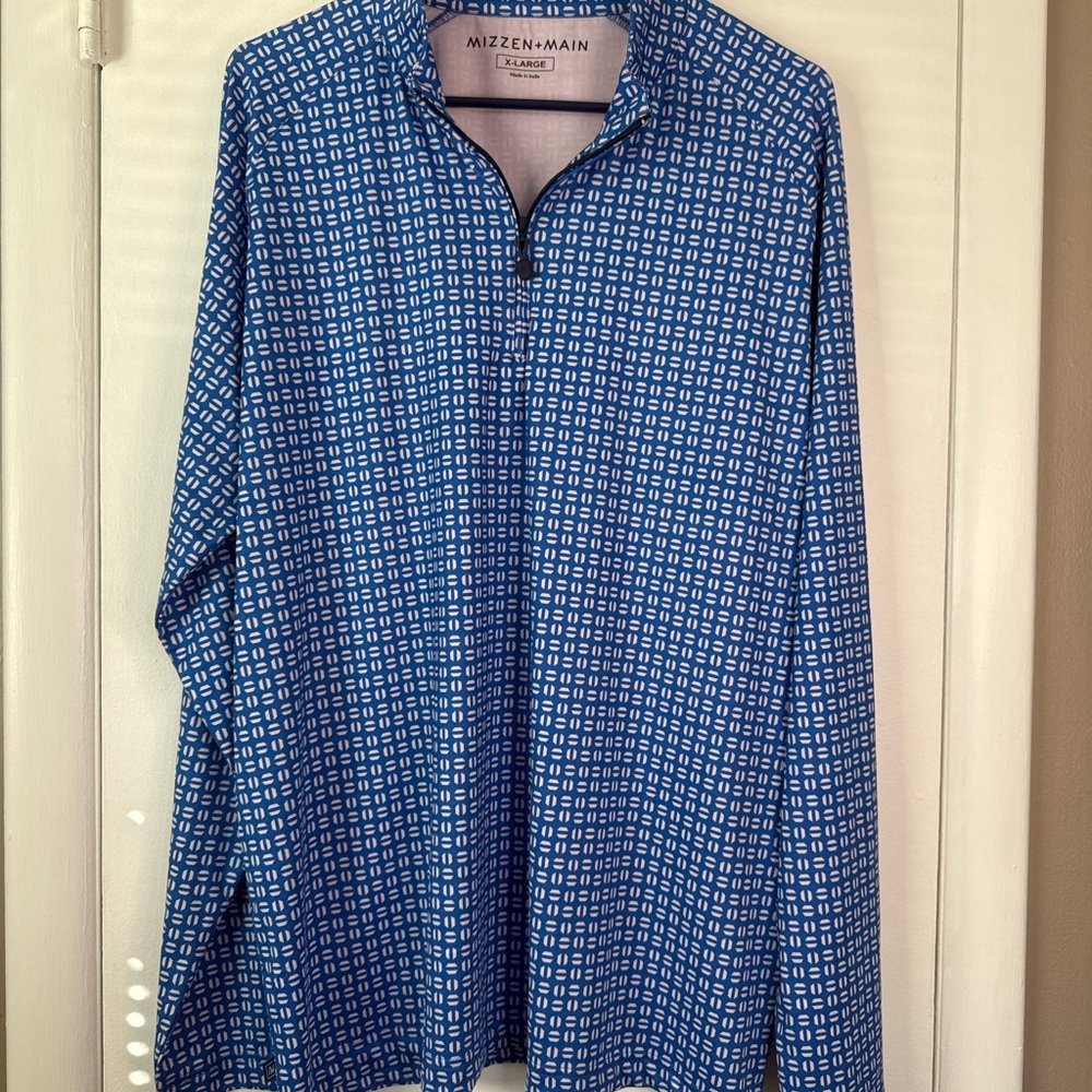 Mizzen+Main Geometric Blue Shirt